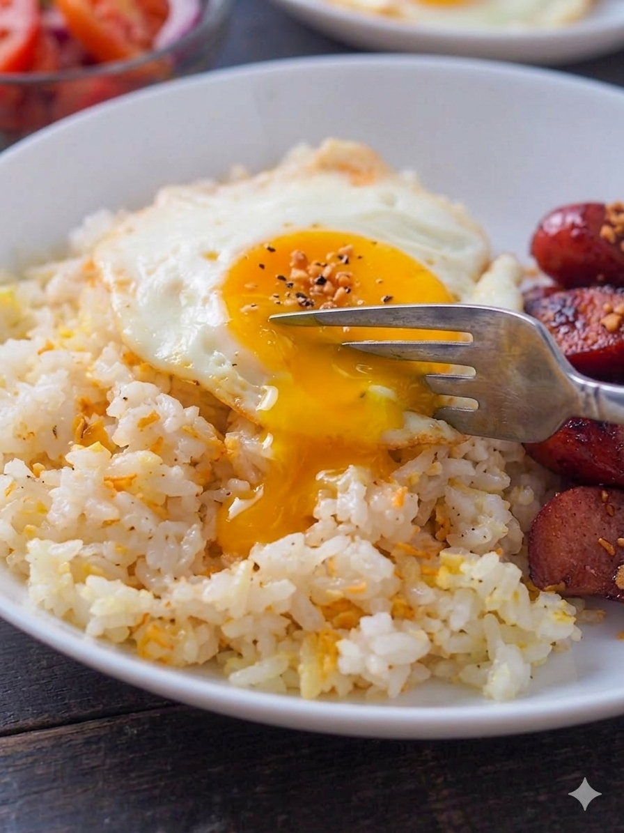 Garlic rice closeup